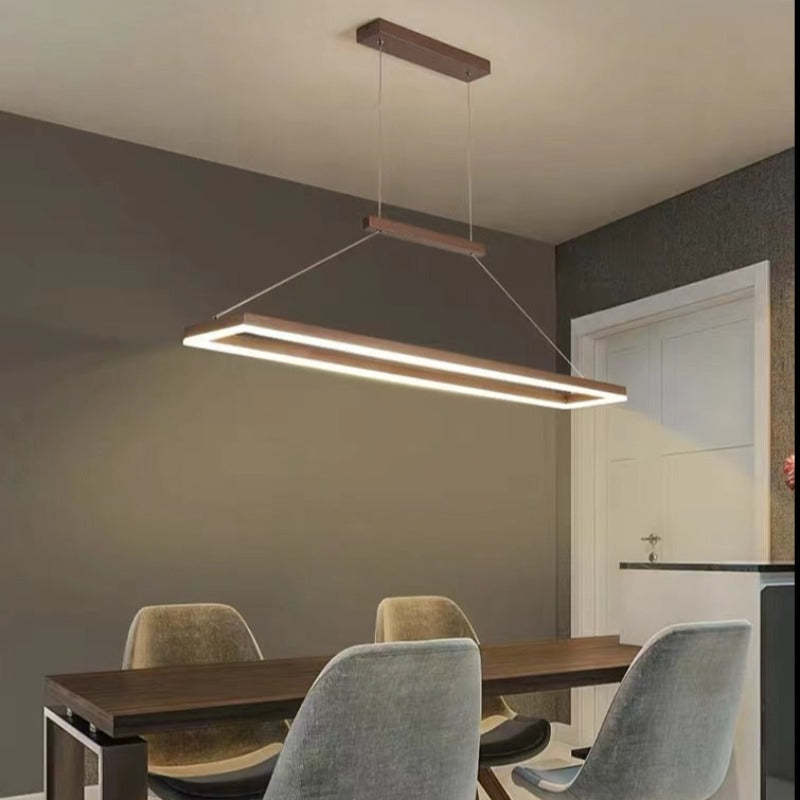 Gloen Modern Rectangular Hanging Pendant Light, Gold/Coffee - Lamp Copper
