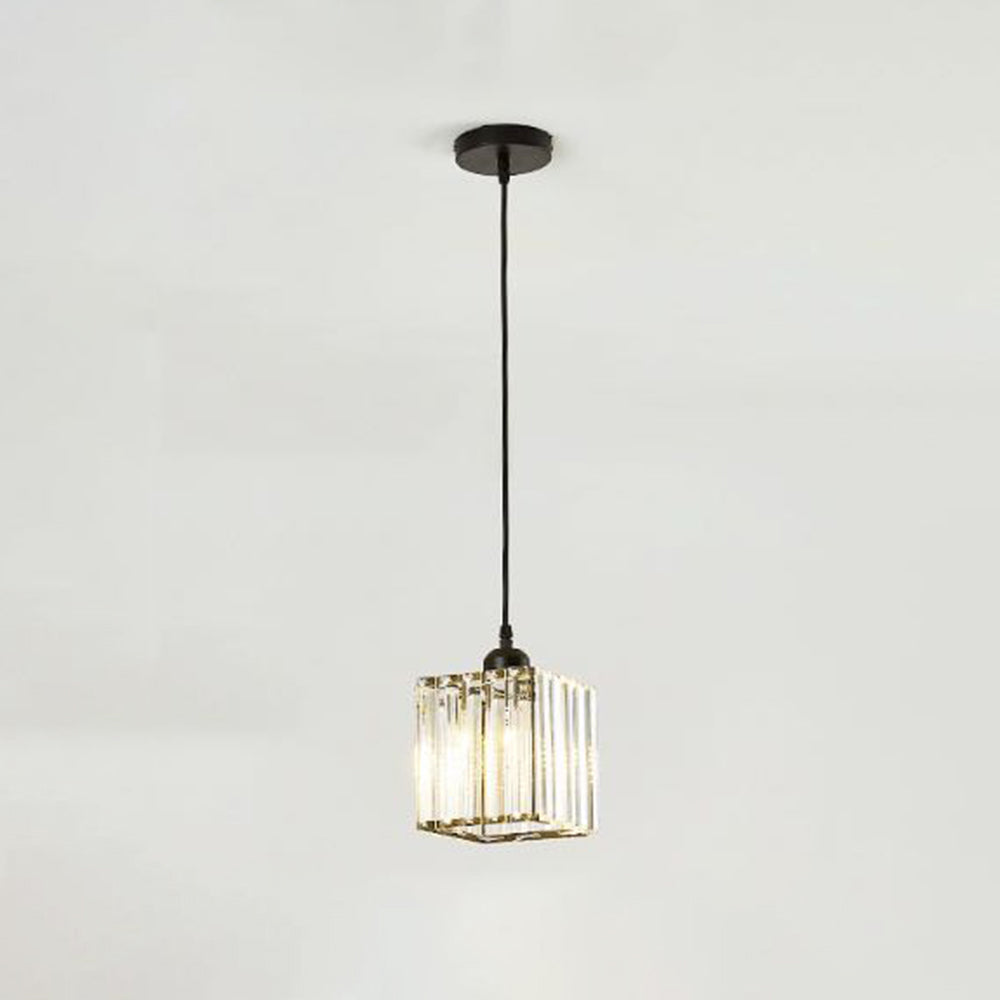 Vina Modern Cluster Cylinder Glass Pendant Light, Black/Gold - Lamp Copper