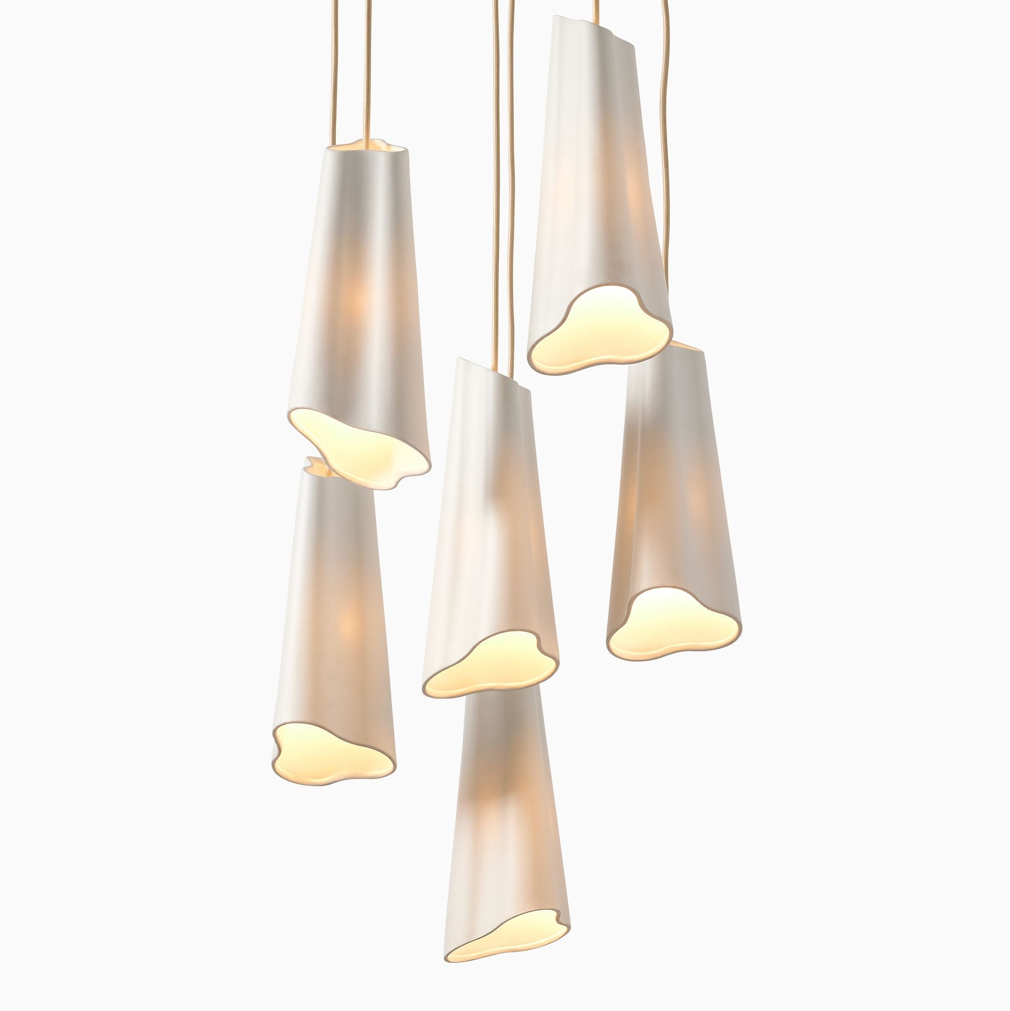 Slant Ceramic Multi-Light Pendant Light