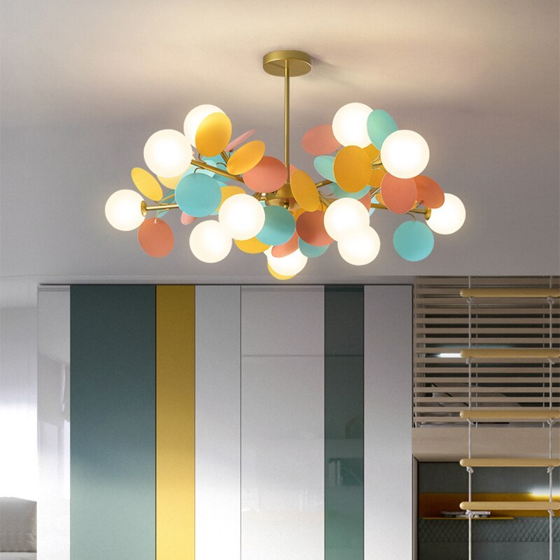 Nexen Multicolored Flower Branch Chandelier Living Room - Lamp Copper