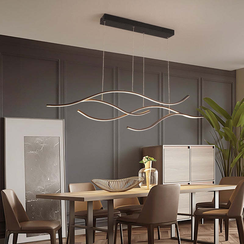 Arisha Modern Wave Pendant Light, 2 Colour - Lamp Copper