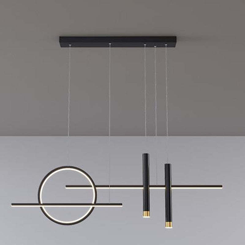 Arisha Minimalism Led Pendant Light, Irregular Ring, Black/Glod - Lamp Copper