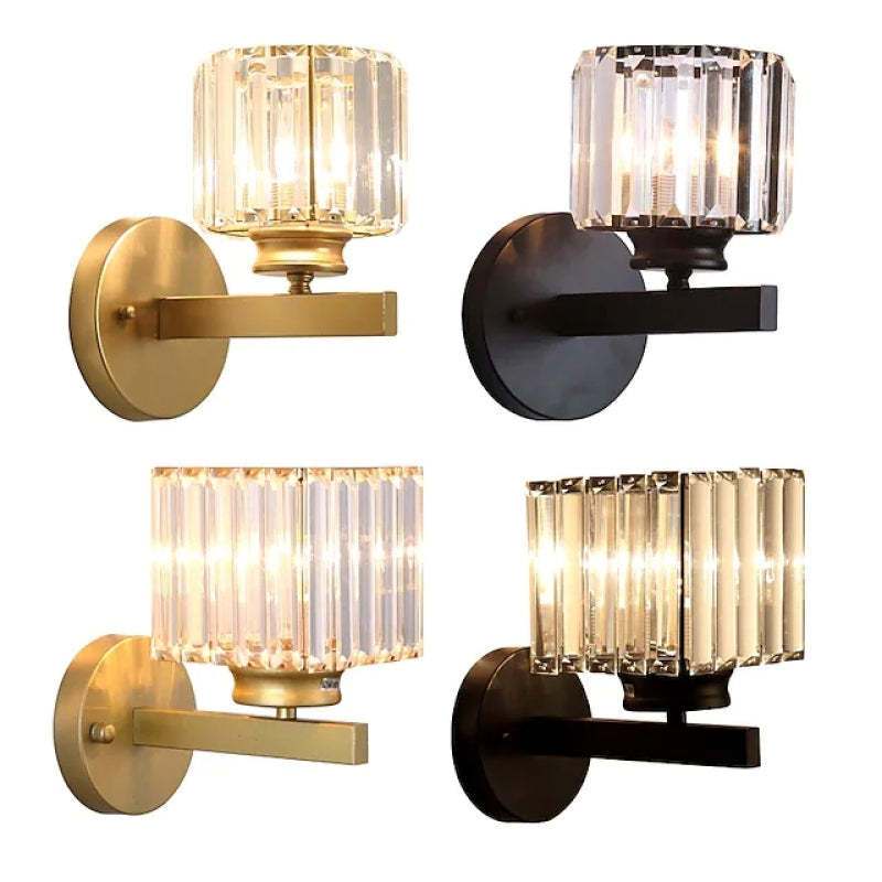 Arisha Modern LED Crystal Wall Lamp Square, Round - Lamp Copper