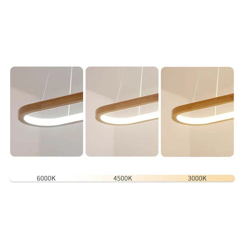 Veon Contemporary Oval Wooden Pendant Light - Lamp Copper