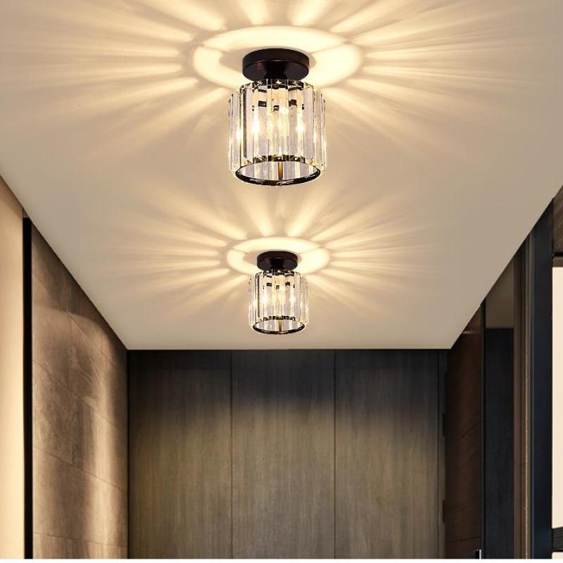 Stonel Modern Metal/Crystal Ceiling Light, 3 Colors - Lamp Copper