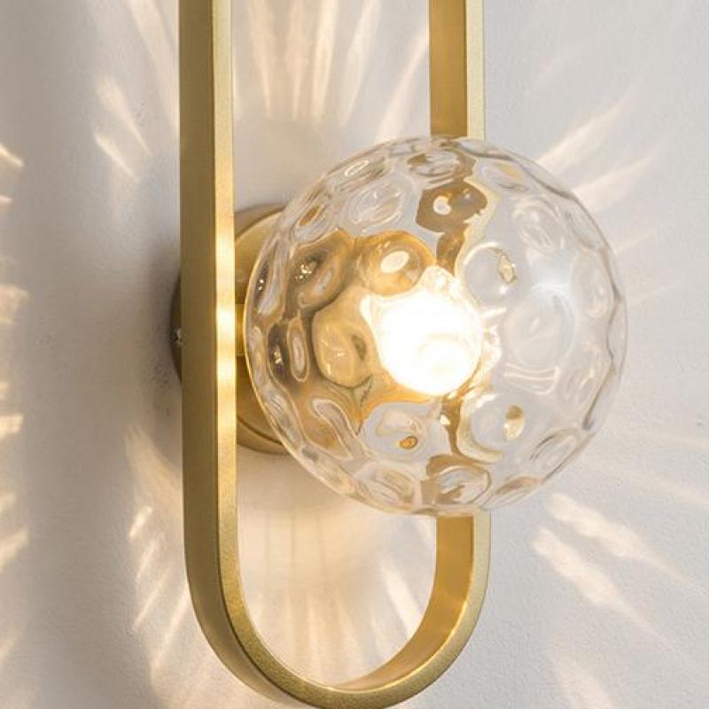 Valentina Modern Globe Bedside Wall Lamp Mount for Bedroom & Reading Room, Gold/Black - Lamp Copper