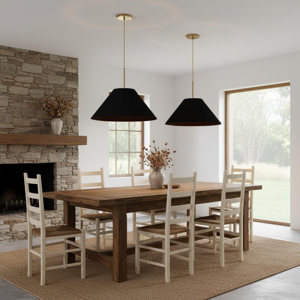 Fabric Black Contemporary Cone swing wall lamps