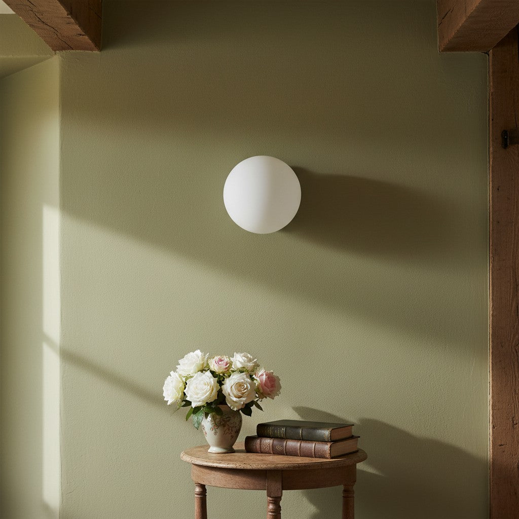 Pearl Glass Globe Wall Sconce Modern Minimalist Light