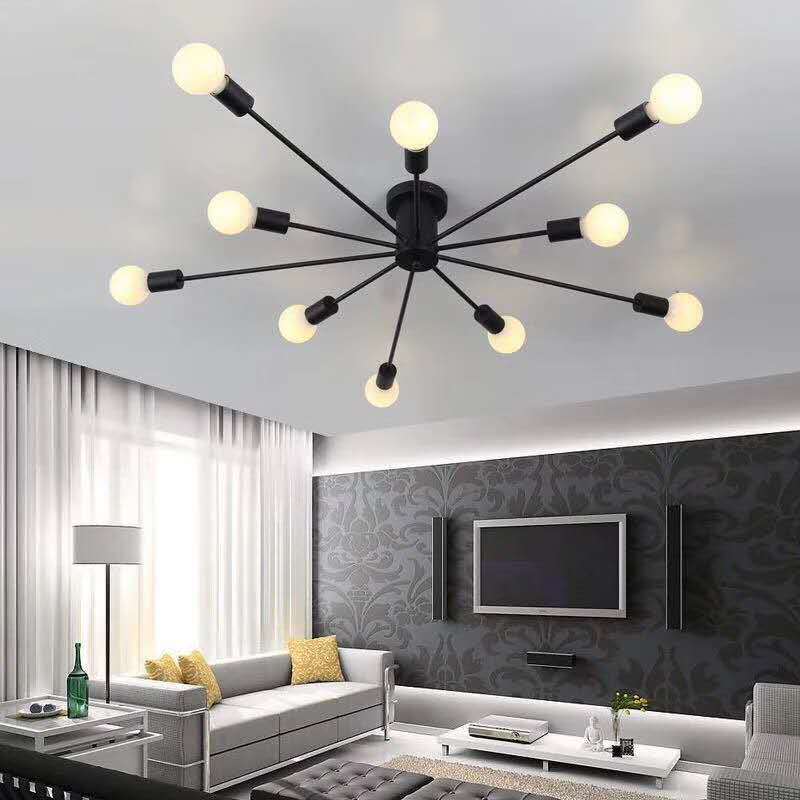 Silva Modern Simple Flush Mount Ceiling Light, 6/8/10 Heads - Lamp Copper