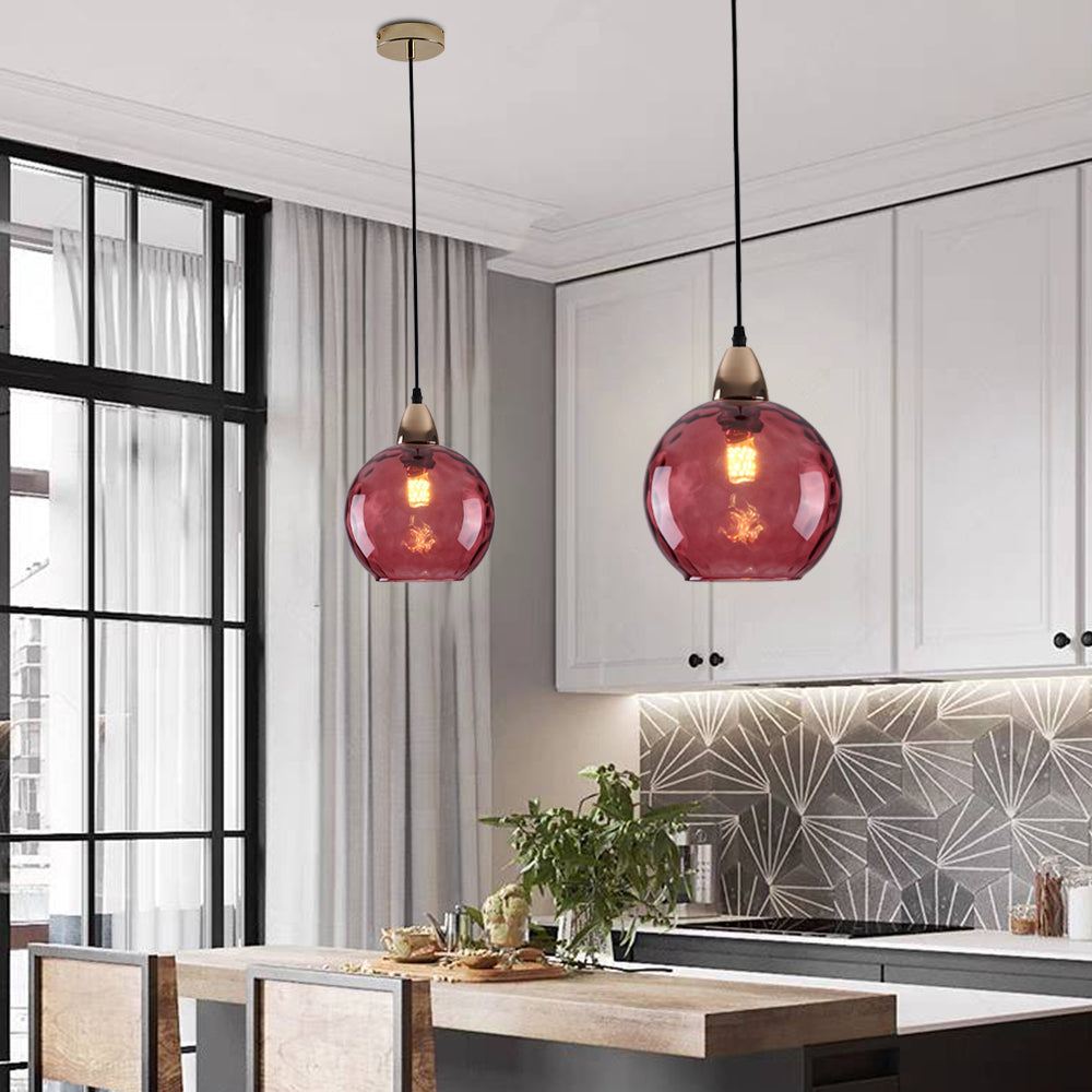 Water Ripple Glass Pendant Lights - Lamp Copper