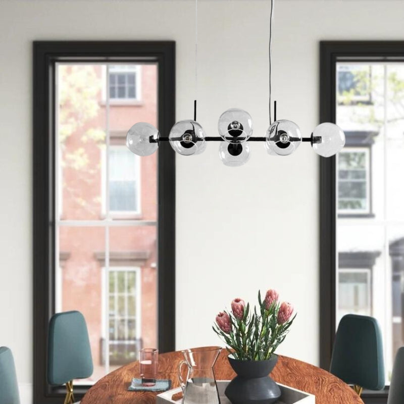 Valentina Modern Glass Globe Bubble Pendant Light Black/Gold - Lamp Copper