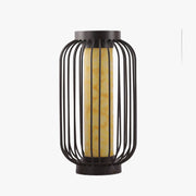 Ray Lantern Solar/Rechargeable Outdoor Floor Lamp, Brown - Lamp Copper