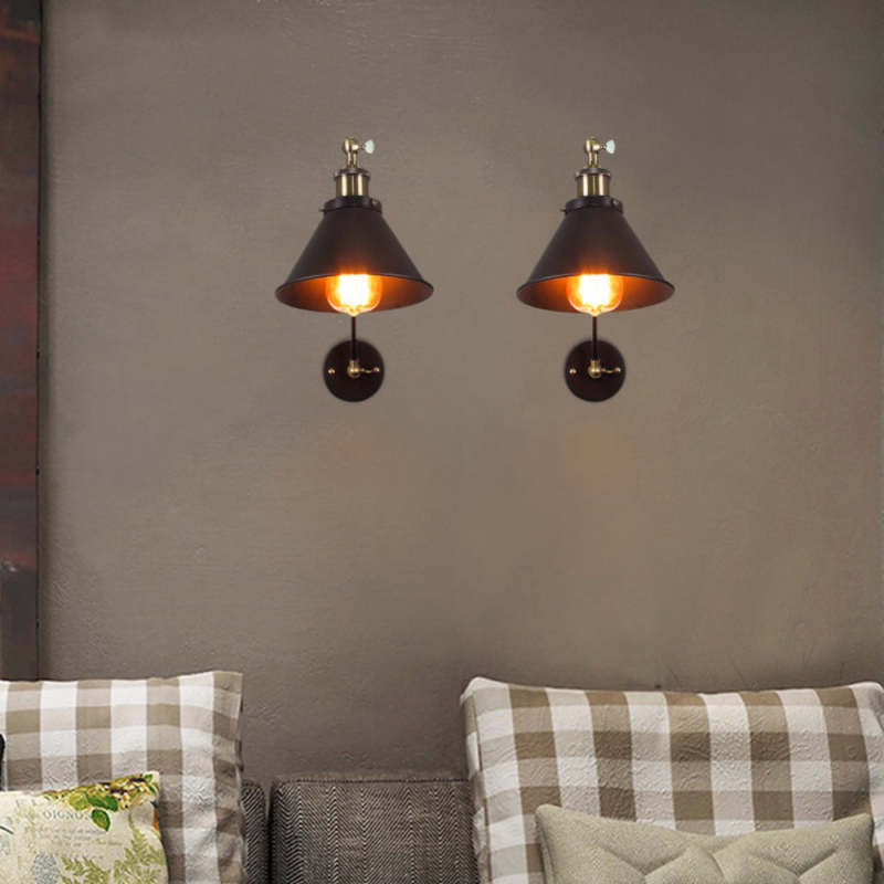 Epoch Retro Wall Lamp with Swing Arm, Metal, Black & Gold - Lamp Copper