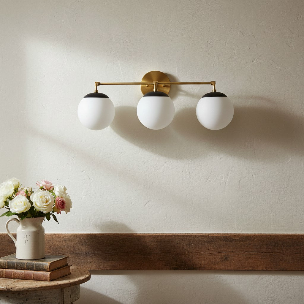 Pearl 2/3-Light Wall Sconce Milk Glass Hallway