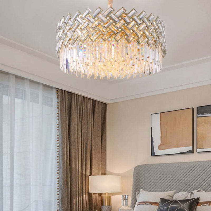 Kristy Luxury Gold Chandelier, Crystal & Metal - Lamp Copper