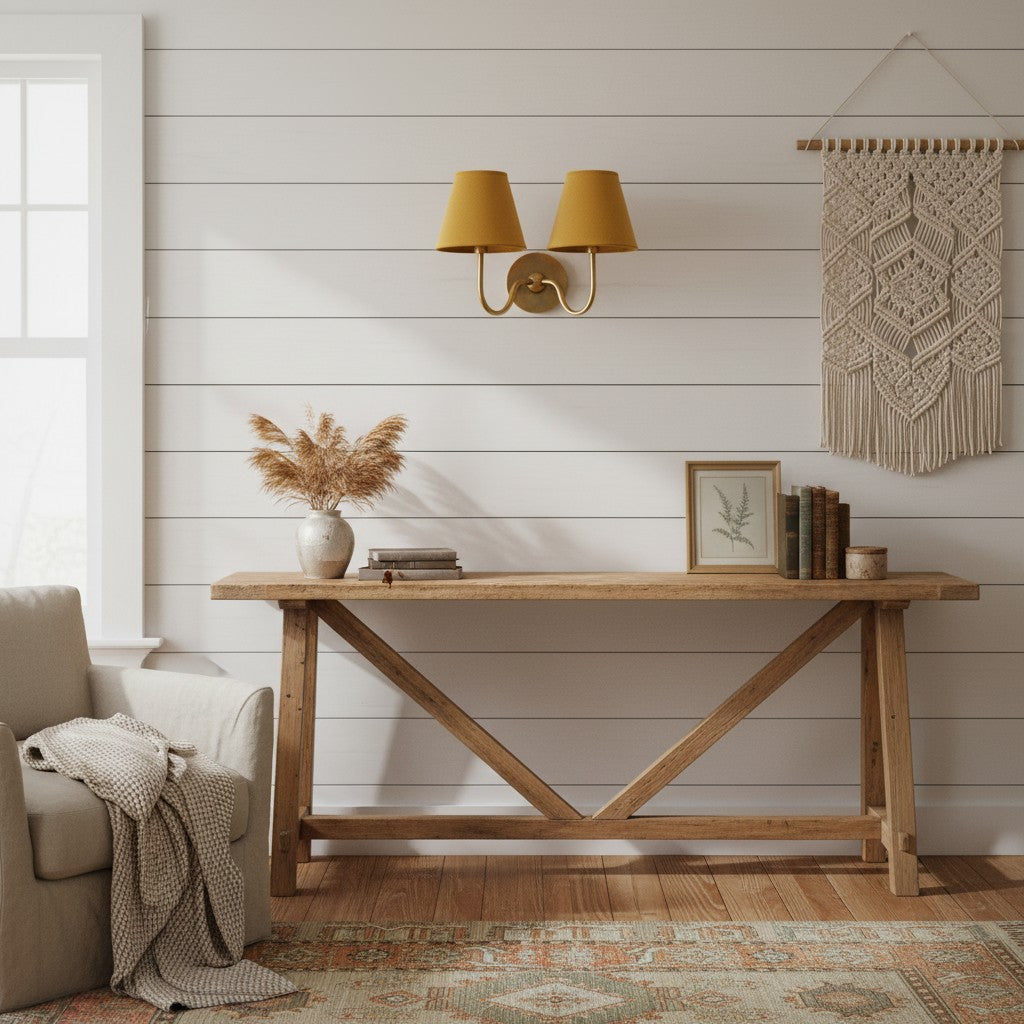 Grace Brass Linen Wall Lamp