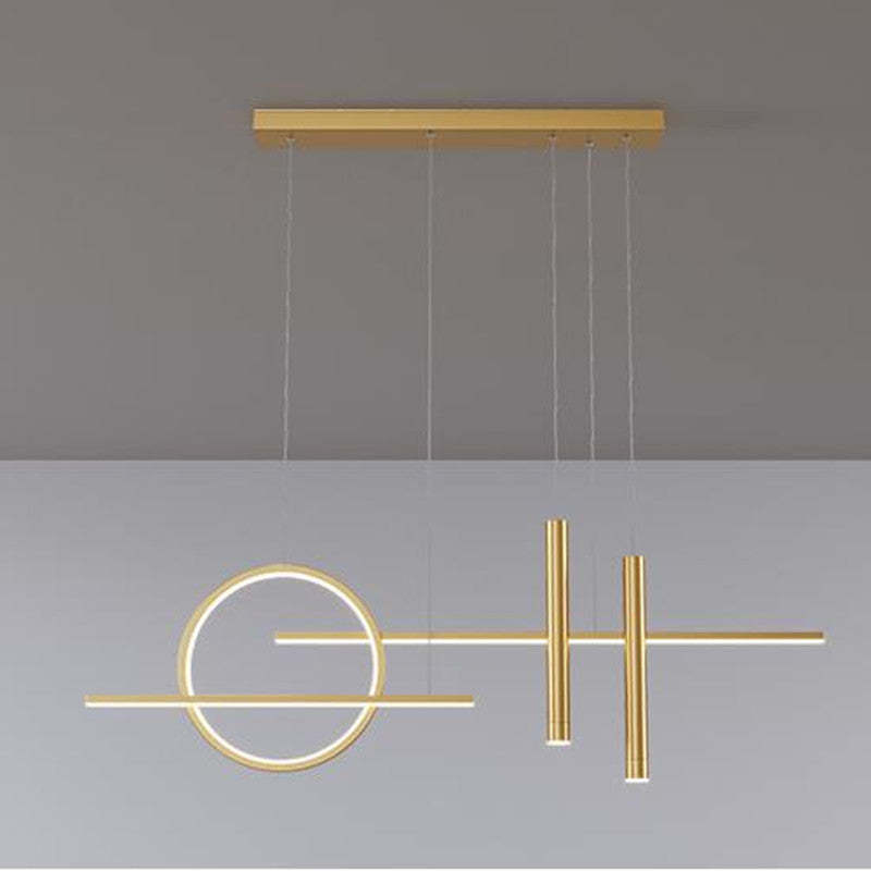 Arisha Minimalism Led Pendant Light, Irregular Ring, Black/Glod - Lamp Copper