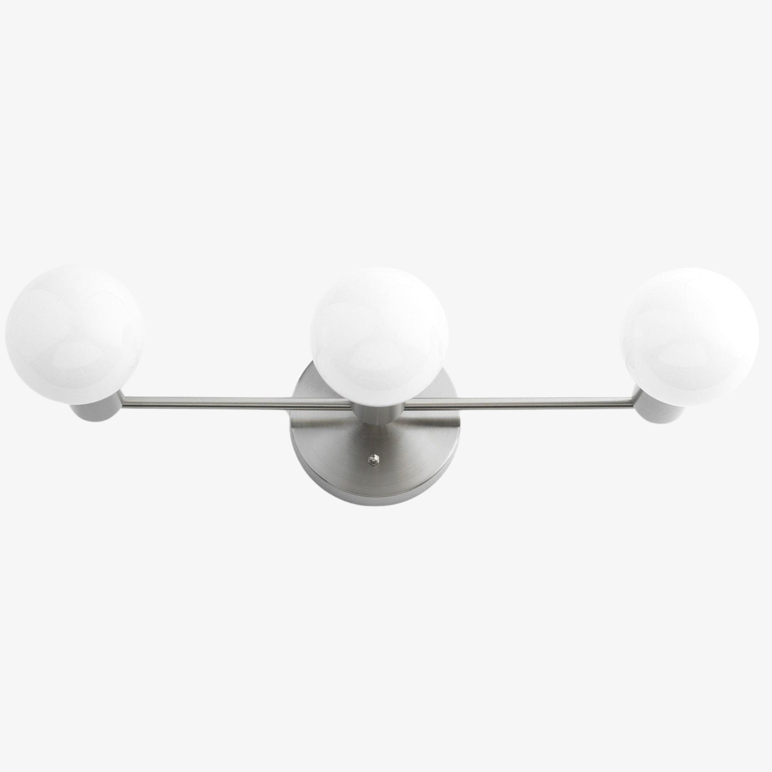 Pearl 3-Light Milk Glass Globe Wall Sconce Mid-Century Light