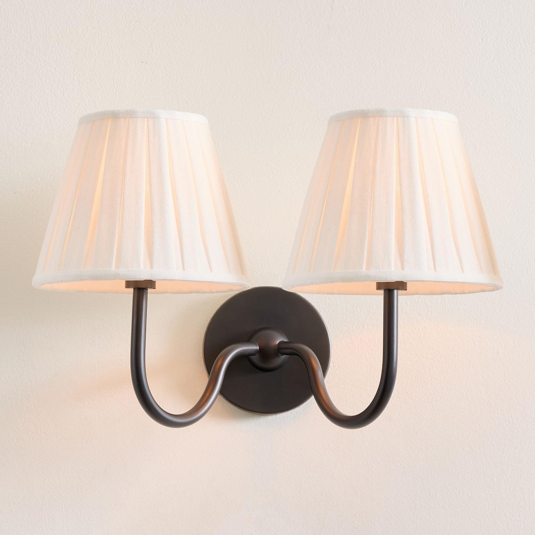 Grace Brass Linen Wall Lamp