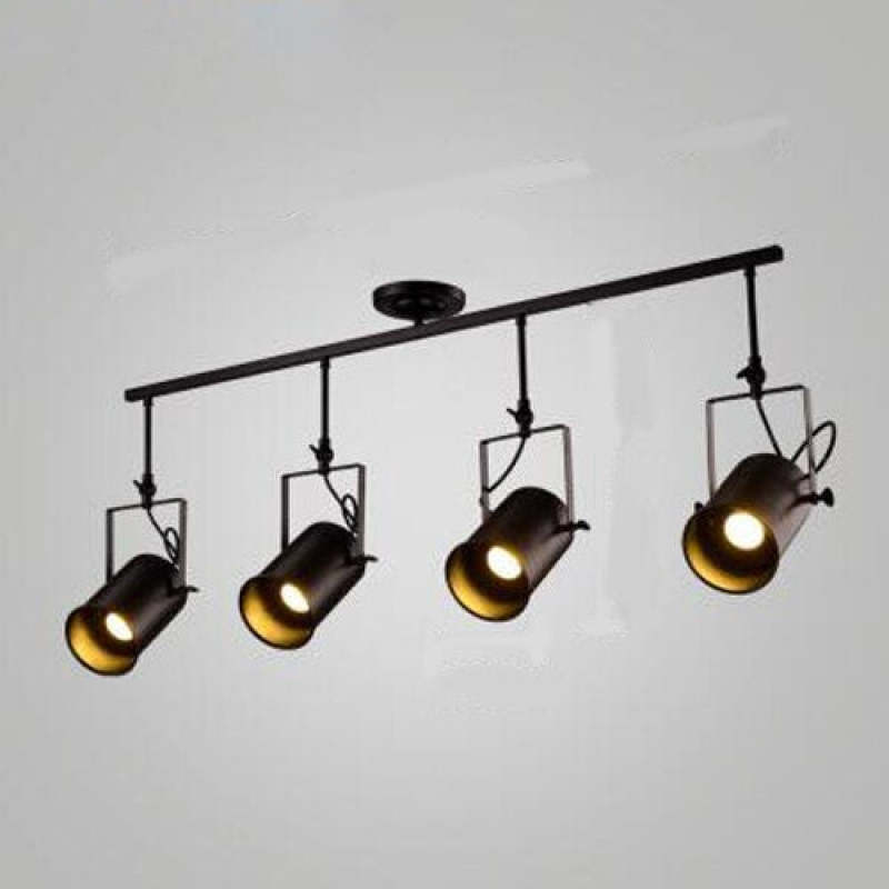 Silva Vintage Adjustable Semi-Flush Mount Ceiling Light, Black - Lamp Copper