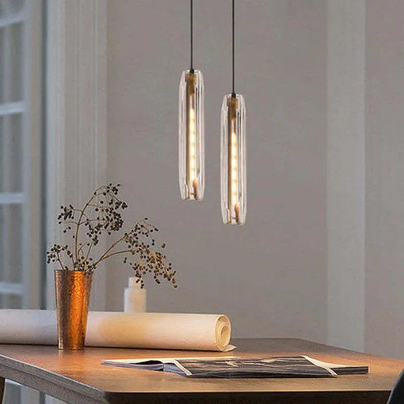 June Brass Designer Glass Pendant Lamp Smoky - Lamp Copper