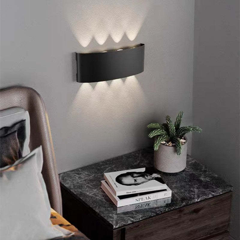 Tronix Modern Rectangular Metal Outdoor Wall Lamp, Black/White, Water-wave - Lamp Copper