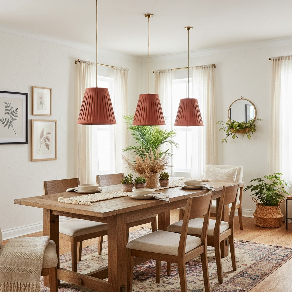 Grace Fabric  Pleated Shade Pendant Light