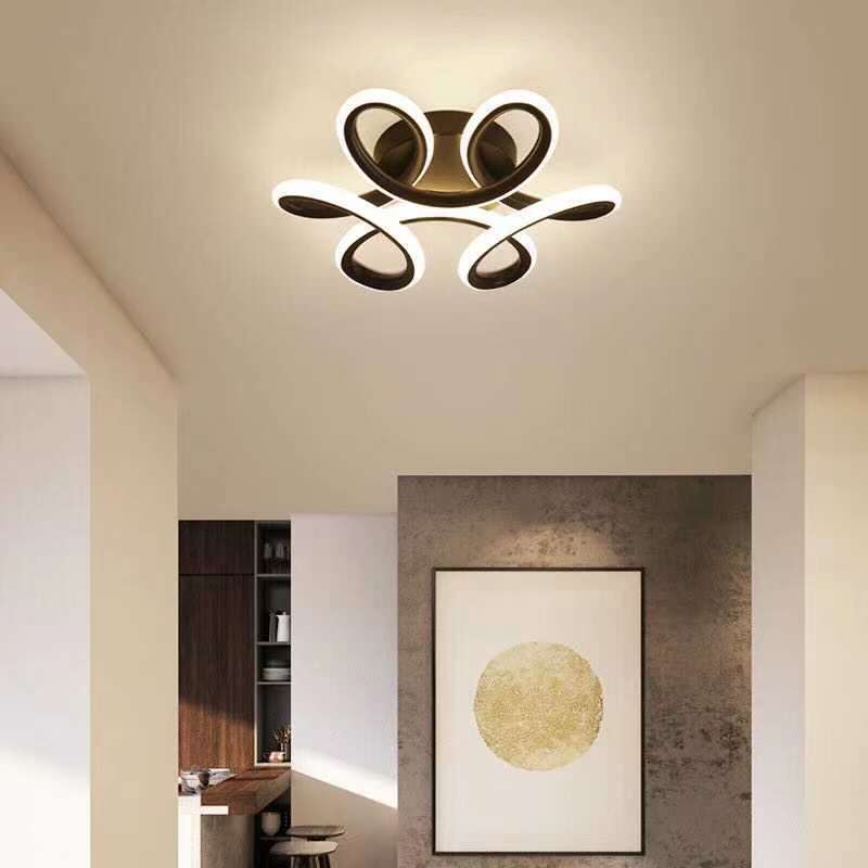 Fael Modern Flower Shape Metal Ceiling Light, Black/White, Hallway - Lamp Copper