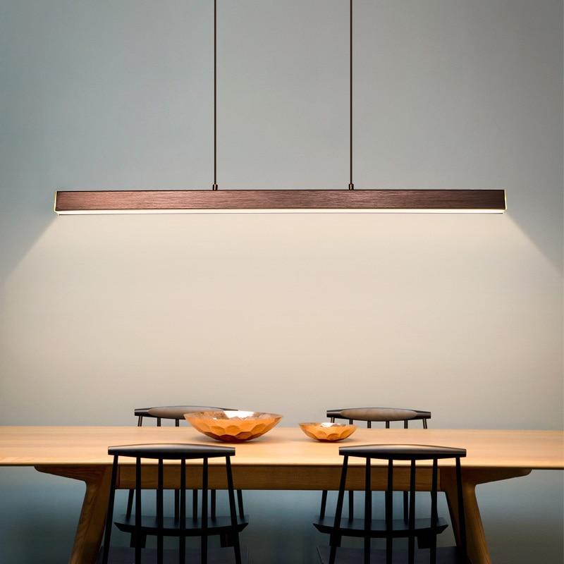 Thala Modern Linear Metal LED Pendant Light Black/Brown - Lamp Copper