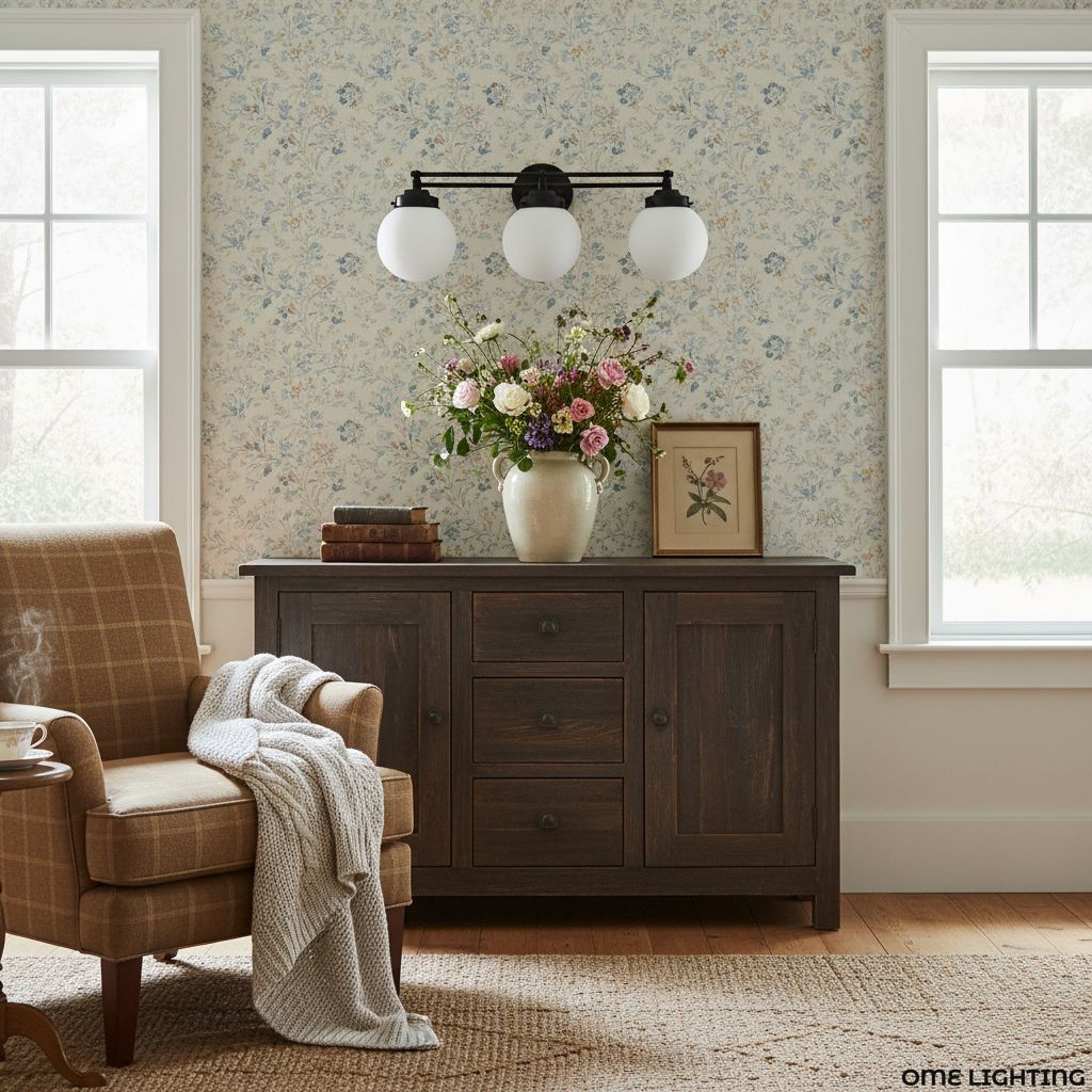 Pearl Wall Sconce Milk Glass Antique Brass  for  Bedroom