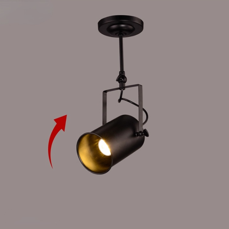 Silva Vintage Adjustable Semi-Flush Mount Ceiling Light, Black - Lamp Copper