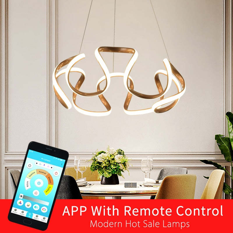 Clyra Modern Irregular Flower Pendant Light, 3 Colors - Lamp Copper