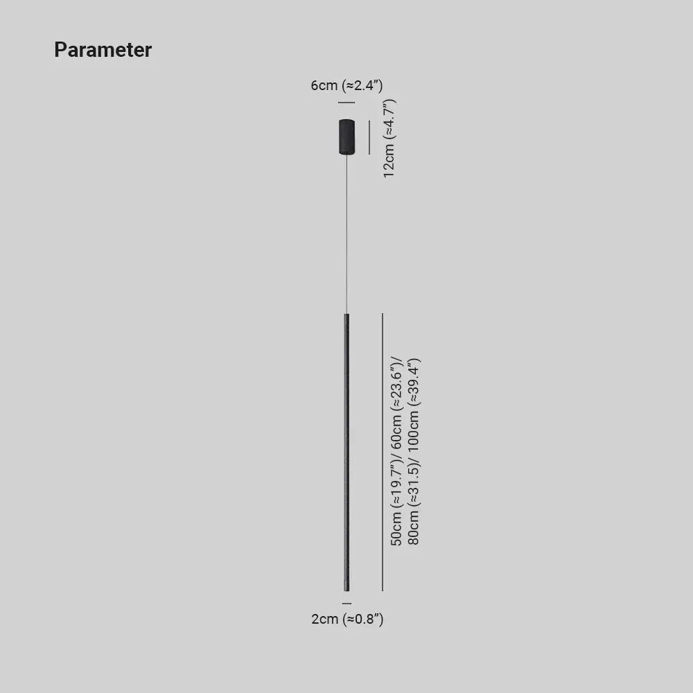 Erix Minimalist Linear Pendant Light Bedside, Black - Lamp Copper