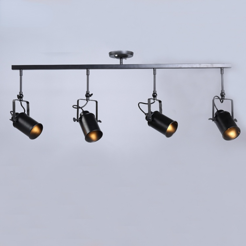 Silva Vintage Adjustable Semi-Flush Mount Ceiling Light, Black - Lamp Copper