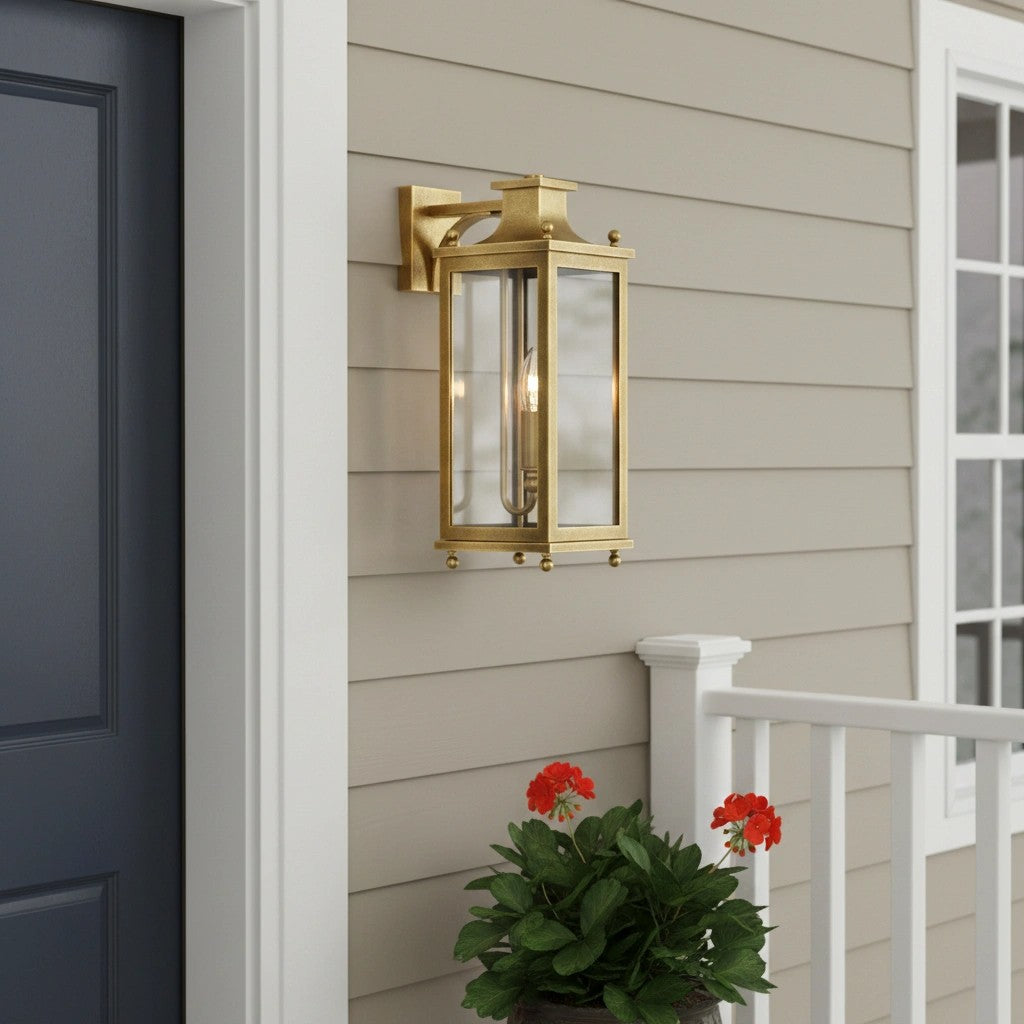 Guard  Wall Lamp  Brass Glass Outdoor