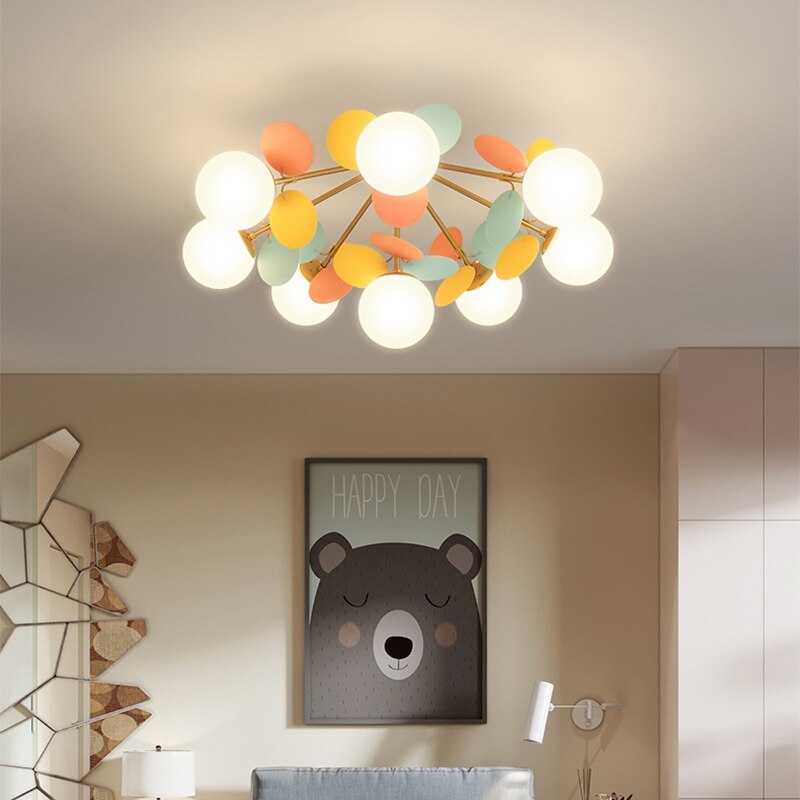 Nexen Multicolored Flower Branch Chandelier Living Room - Lamp Copper
