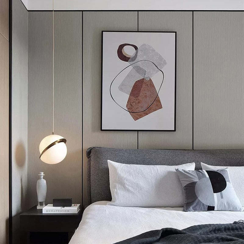 Valentina Simple Pendant Light, Gold & White - Lamp Copper