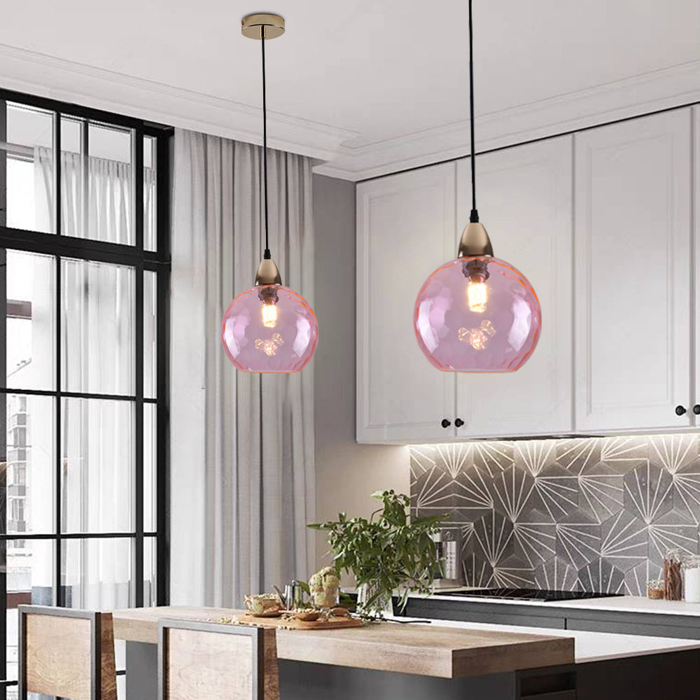 Water Ripple Glass Pendant Lights - Lamp Copper