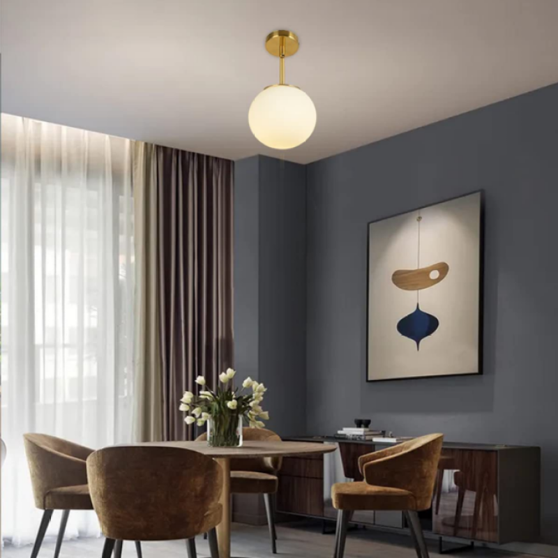 Lore Semi-Flush Mount Ceiling Light Glass - Lamp Copper