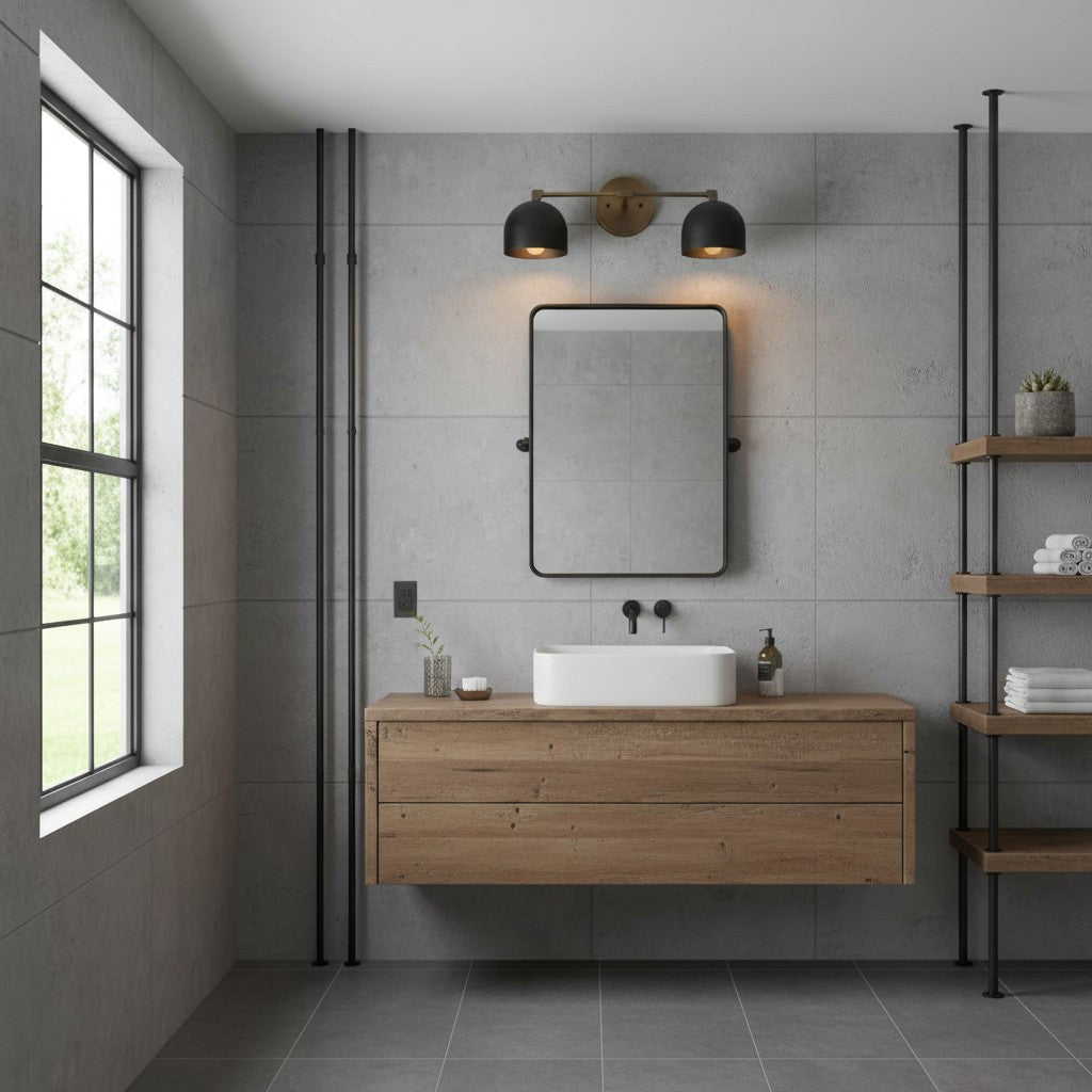 Chroma Dome Brass Wall Sconce Modern Bathroom