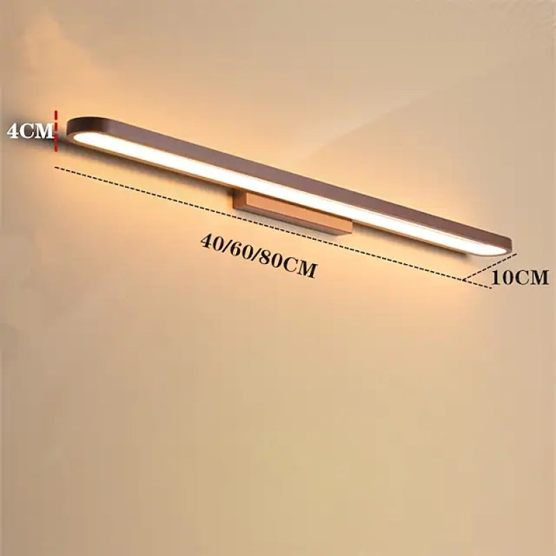 Luxa Modern Metal Wall Lamp Mirror Front, Curved, Black/Coffee - Lamp Copper