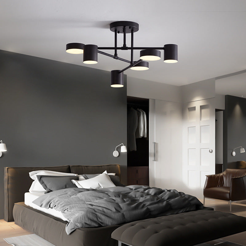 Quor LED Flush Ceiling Light, Black/White/Gold 6 Head - Lamp Copper