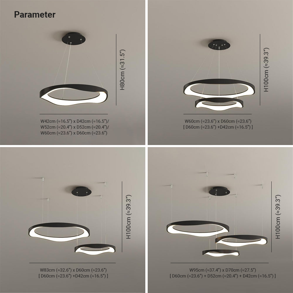 Arisha Pendant Light Rond Modern, Black/White, Dining Room - Lamp Copper