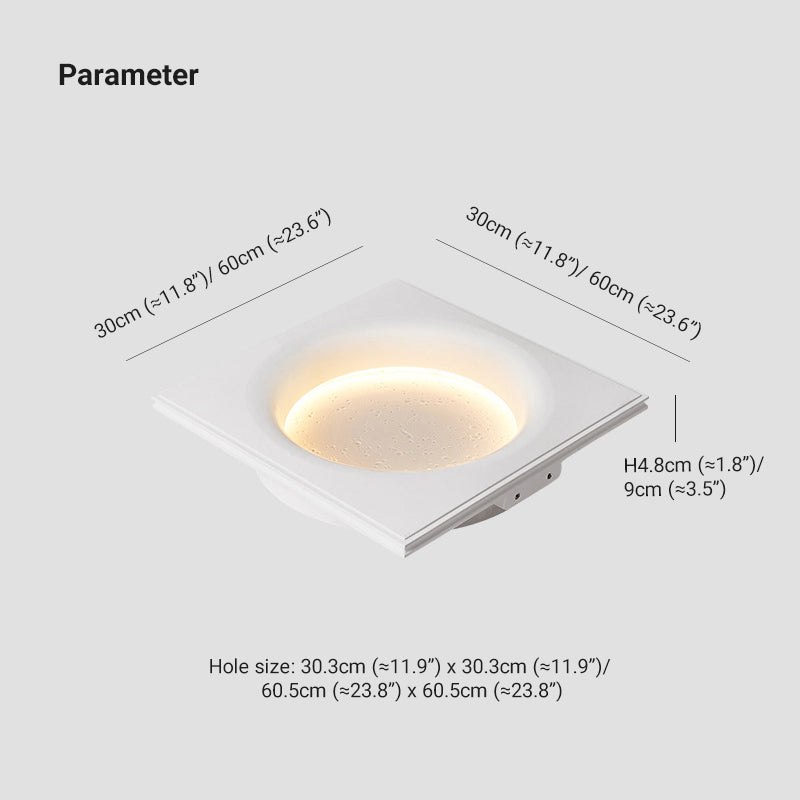 Aria Decorative Moon Metal/Gypsum Wall Lamp, White - Lamp Copper