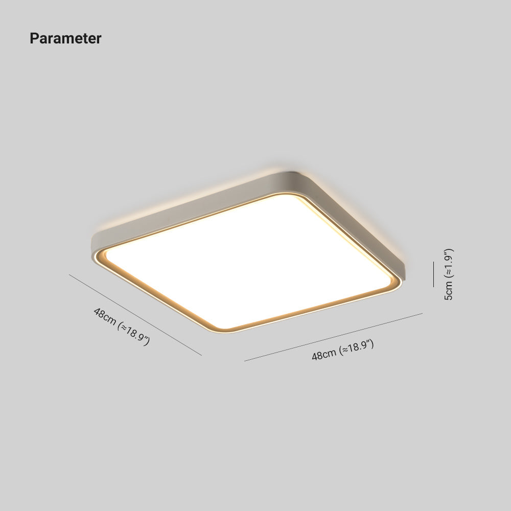 Arisha Minimalist Round/Square Metal/Acrylic Flush Mount Ceiling Light, Gold - Lamp Copper