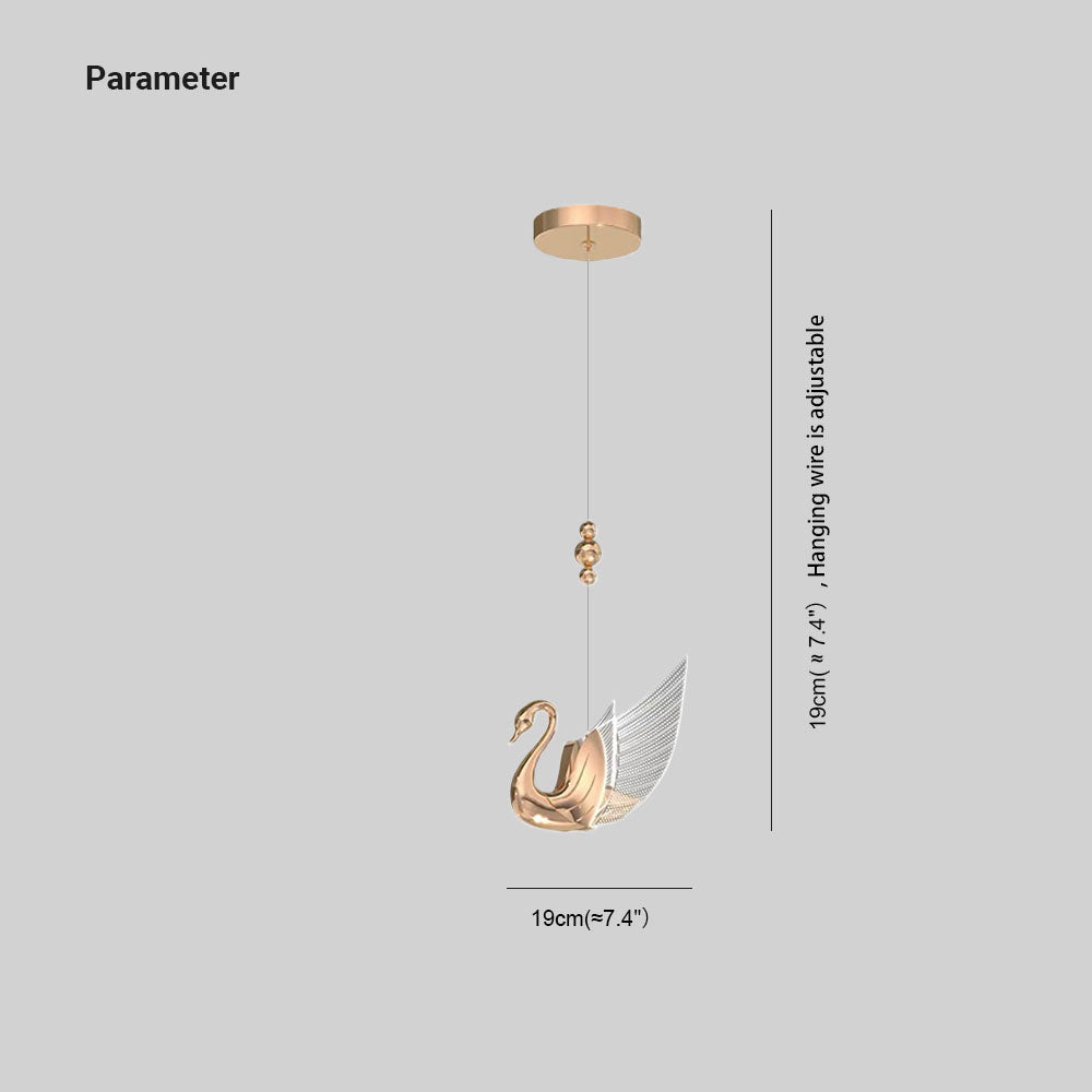 Arisha Modern Creative Swan Pendant Light, 2 Color - Lamp Copper