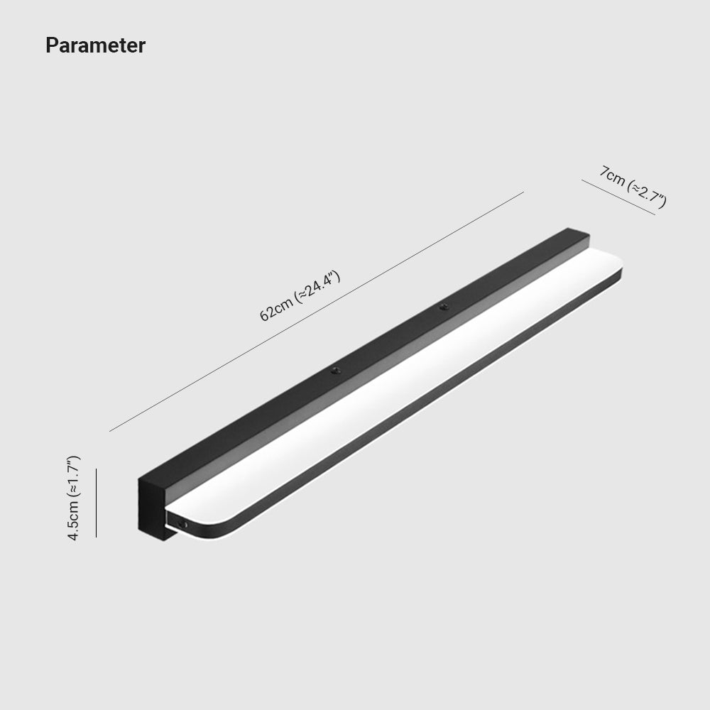 Arisha Wall Lamp Rectangular Modern, Acrylic Mirror, Black/White/Chrome/Gold, Bathroom - Lamp Copper