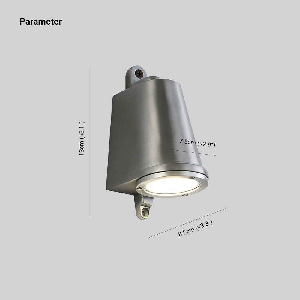 Ray Industrial Metal Bell Shaped Indoor Wall Lamp, Black/Grey/Coppery/Aluminum - Lamp Copper