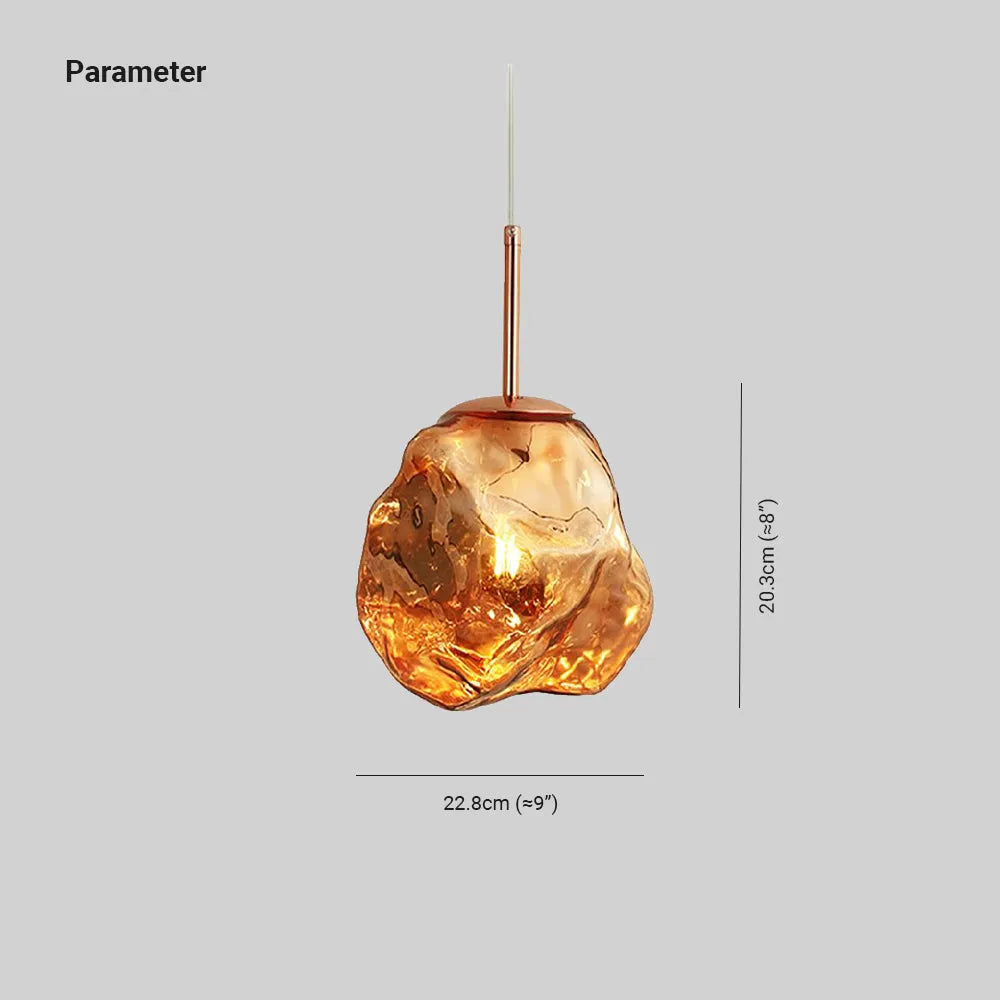 Lava Glass Pendant Light, 4 Colour - Lamp Copper