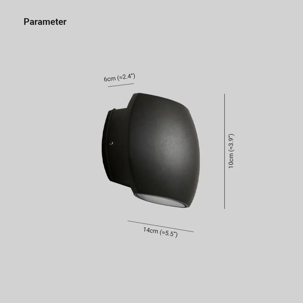 Ray Minimalist Geometric Metal Outdoor Wall Lamp, Black/Grey - Lamp Copper